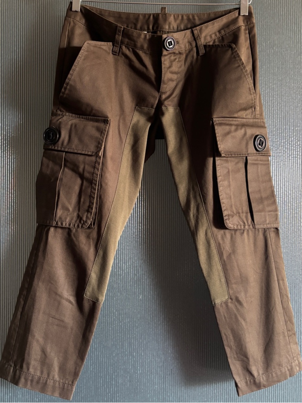 Dsquared2 Icon Cropped Cargo Pants FW2015 Runway US6/IT42 Army Green Utility